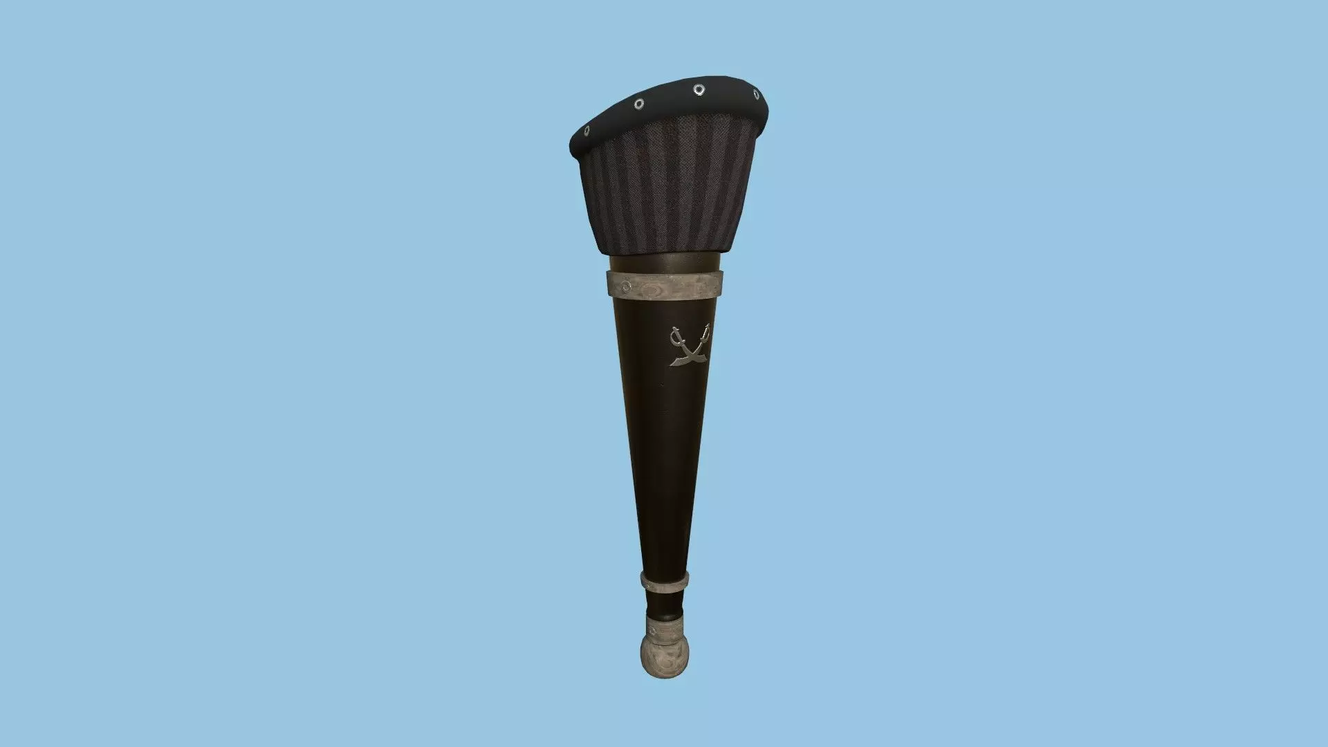Pirate Pegleg A9 - Black Stripes - Character Design Fashion Low-poly 3D model_0