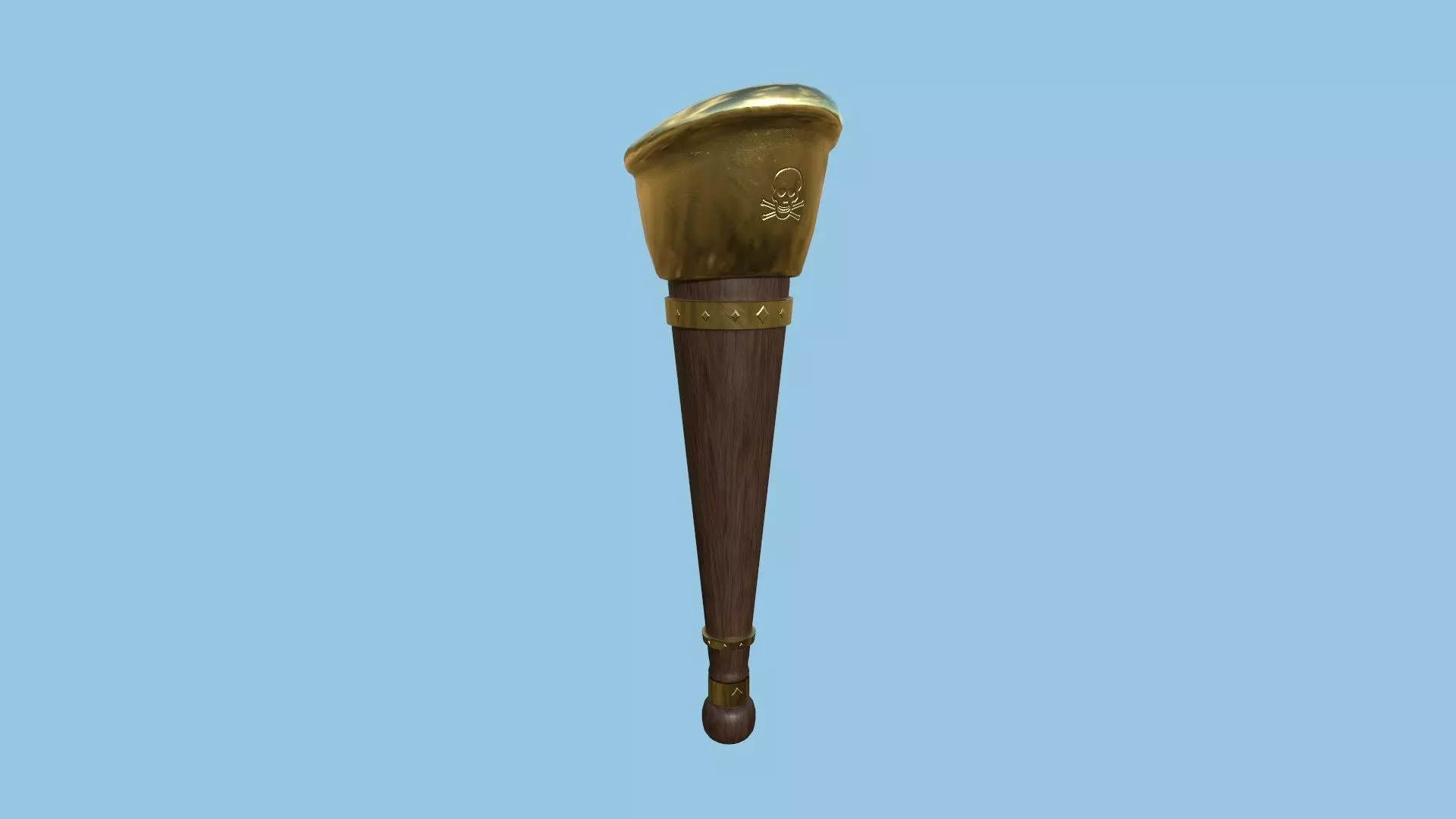 Pirate Pegleg A10 - Golden Wood - Character Design Fashion Low-poly 3D model_0