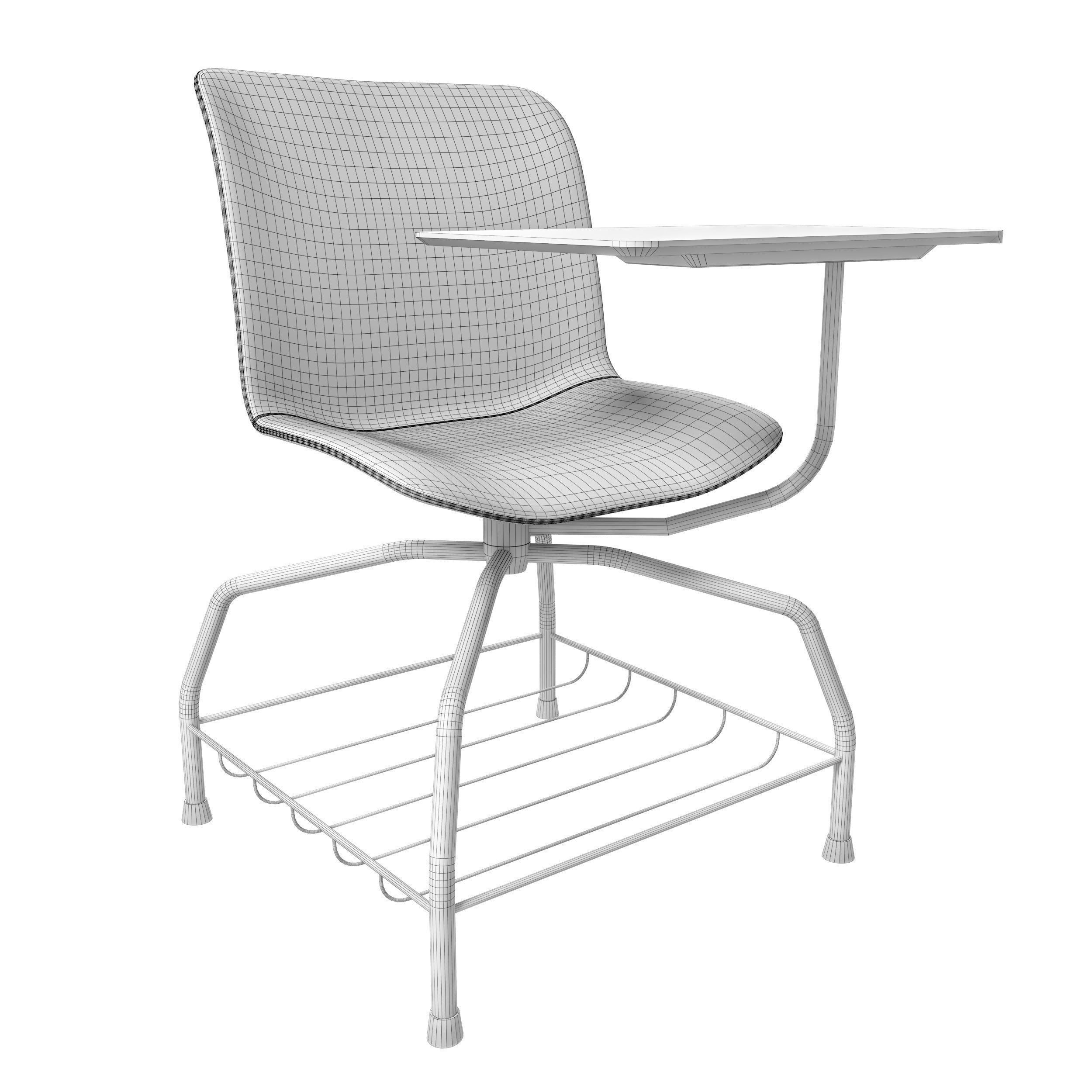 School Chair Student 3D model_12