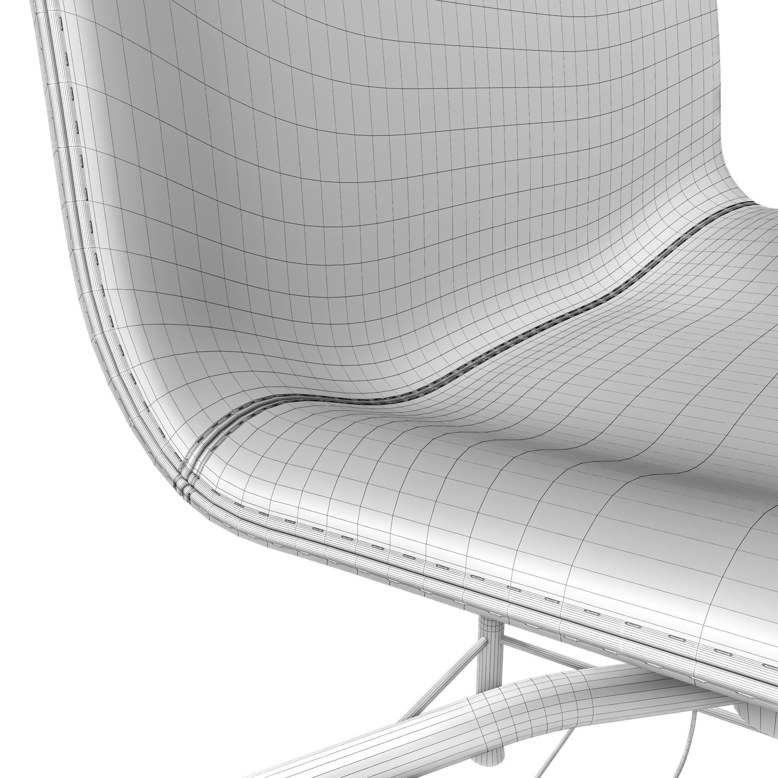 School Chair Student 3D model_6
