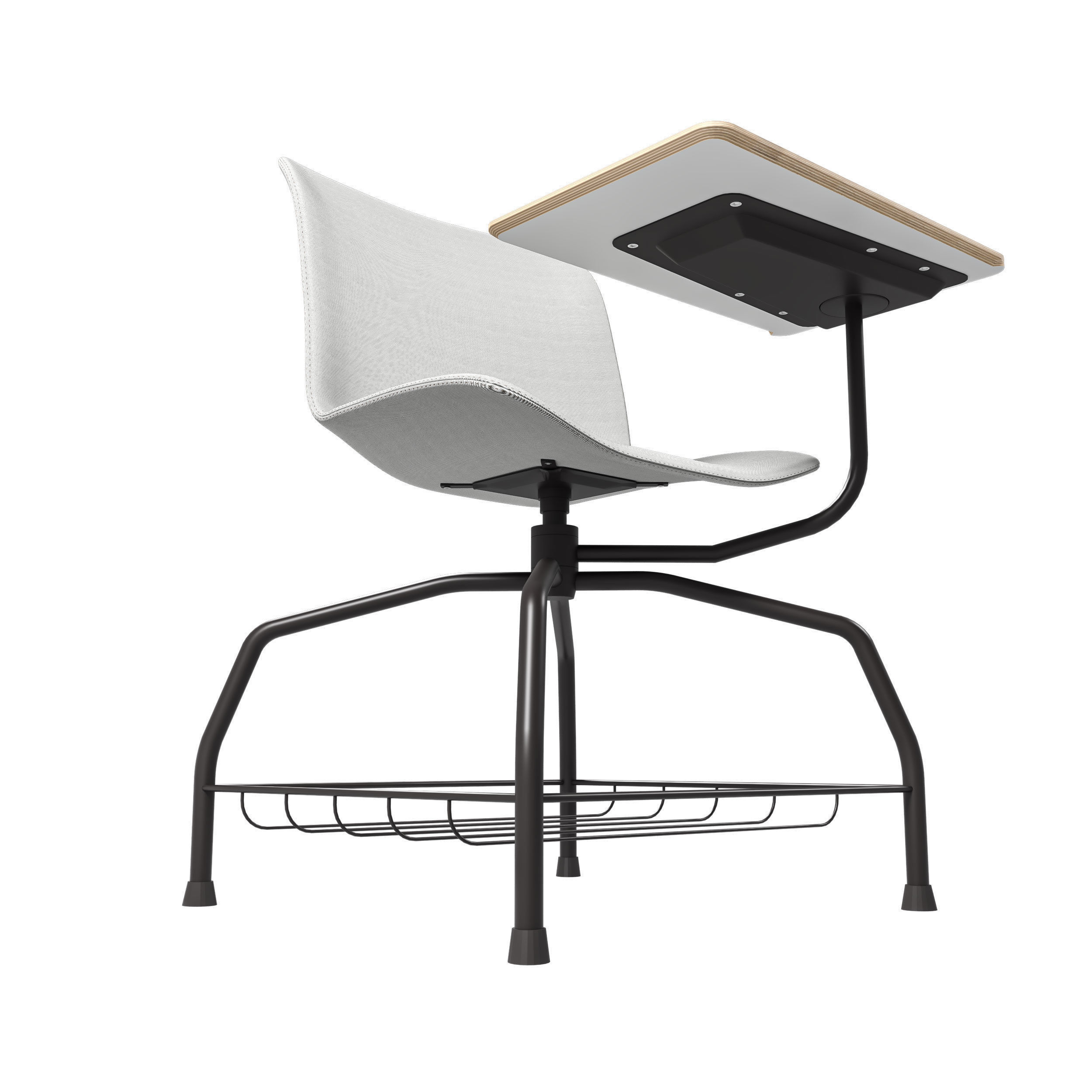 School Chair Student 3D model_2