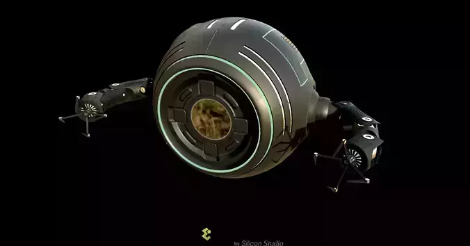 Sci-Fi Repair Drone Low-poly 3D model