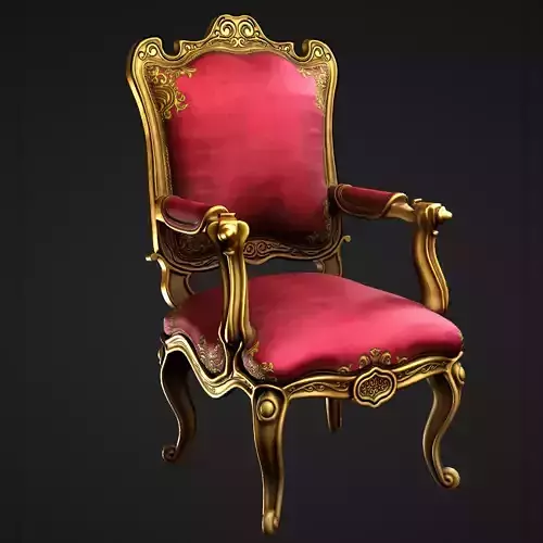 Throne Chair Low-poly 3D model