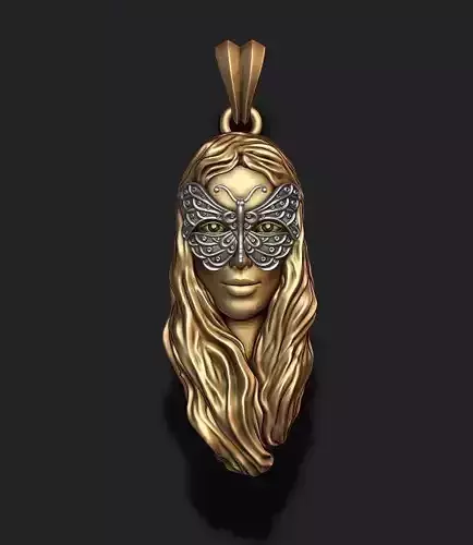 Butterfly and girl pendant