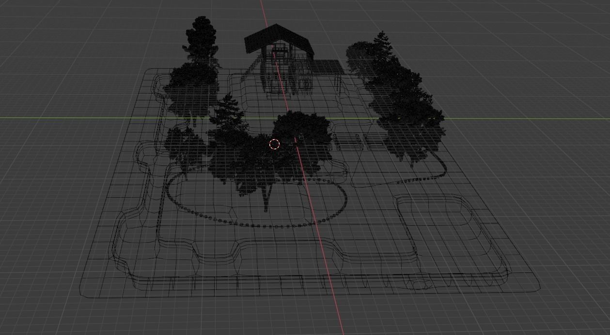 Architectural design and project with swimming pool Low-poly 3D model_4