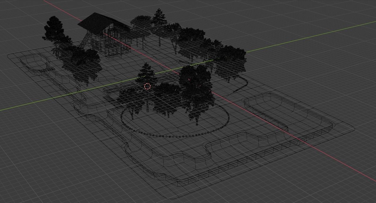 Architectural design and project with swimming pool Low-poly 3D model_3