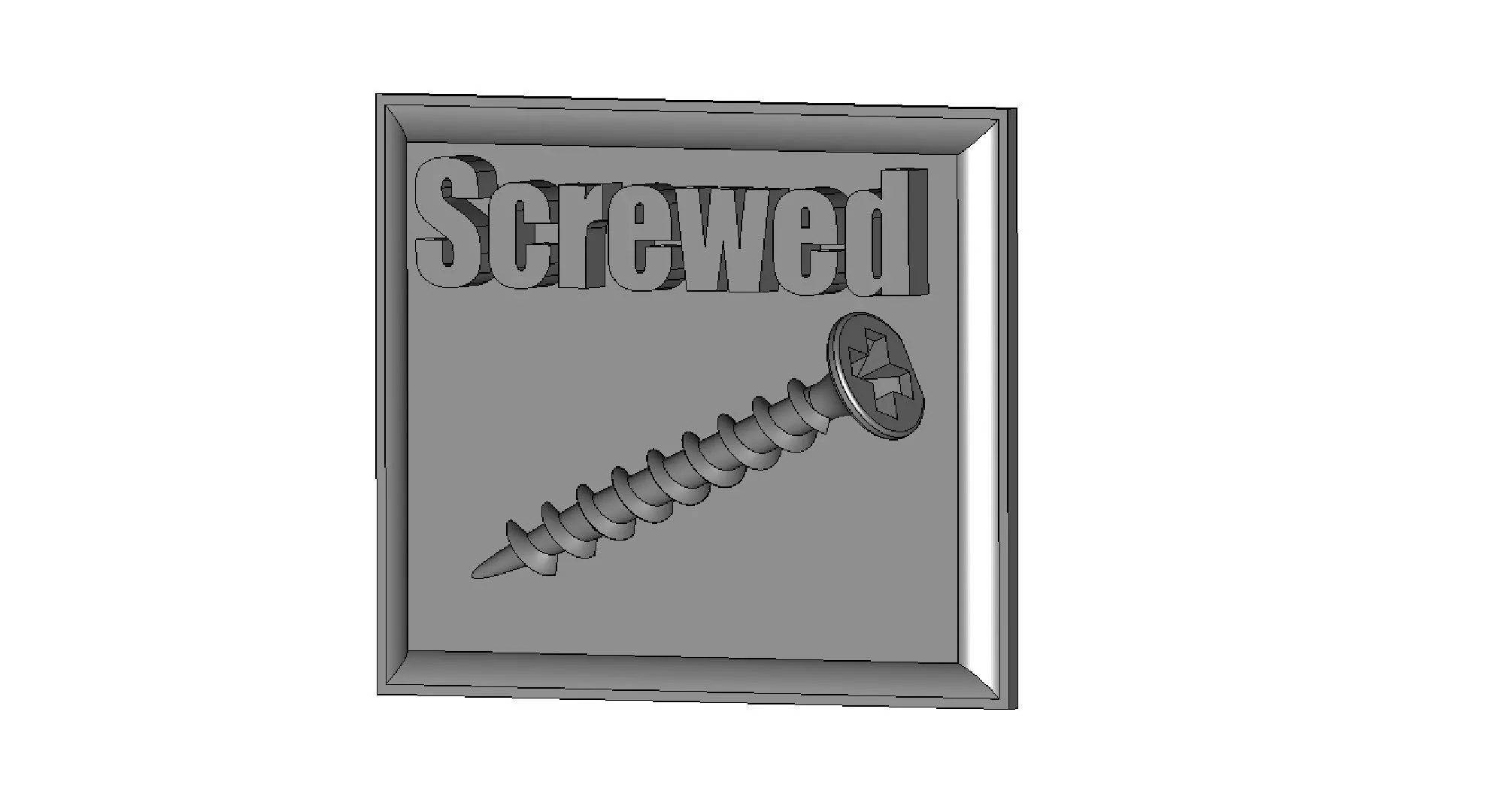 Screwed Sign 3D print model_0