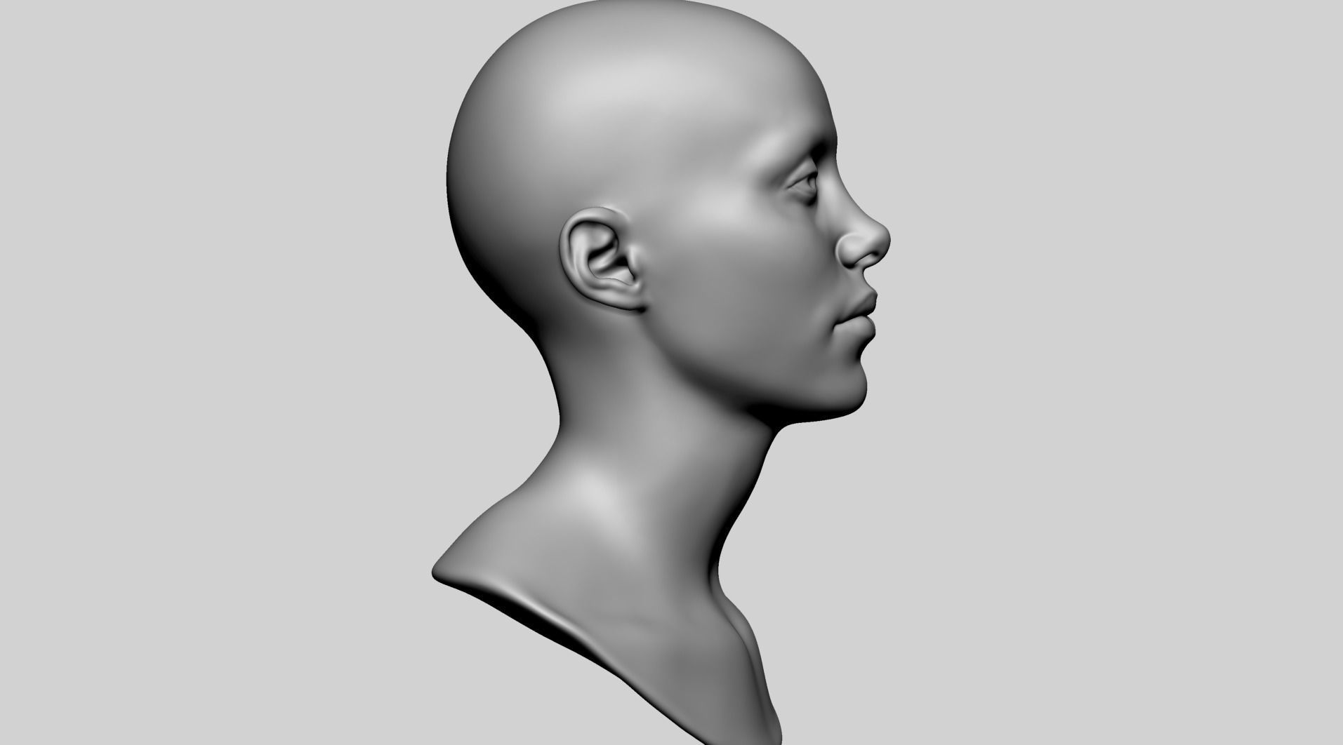 Female Head Printable v2 3D print model_8