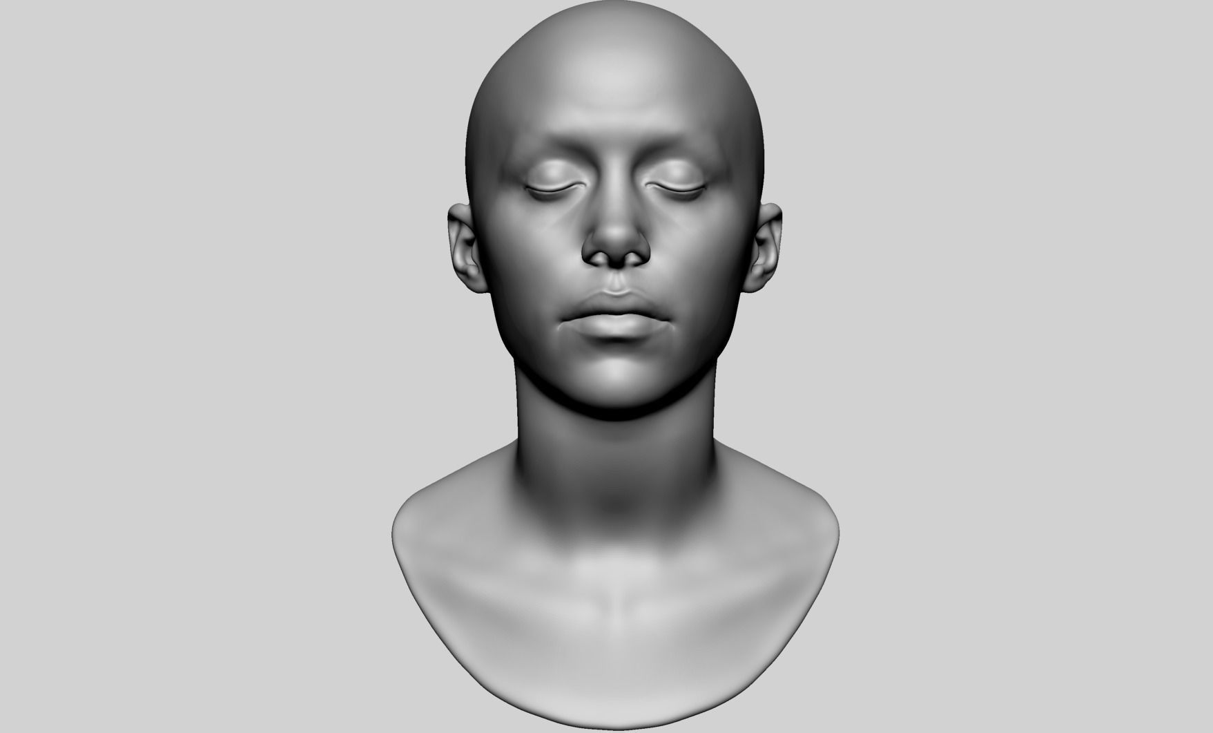 Female Head Printable v2 3D print model_1