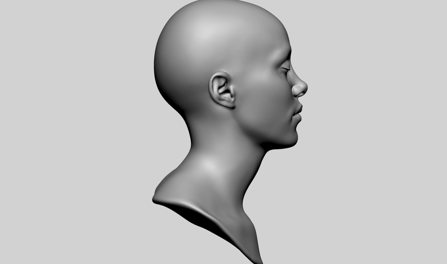 Female Head Printable v2 3D print model_4