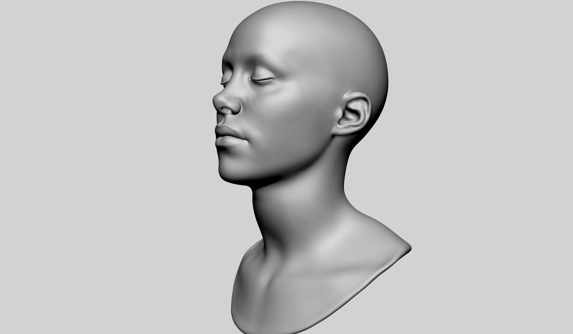 Female Head Printable v2 3D print model_6