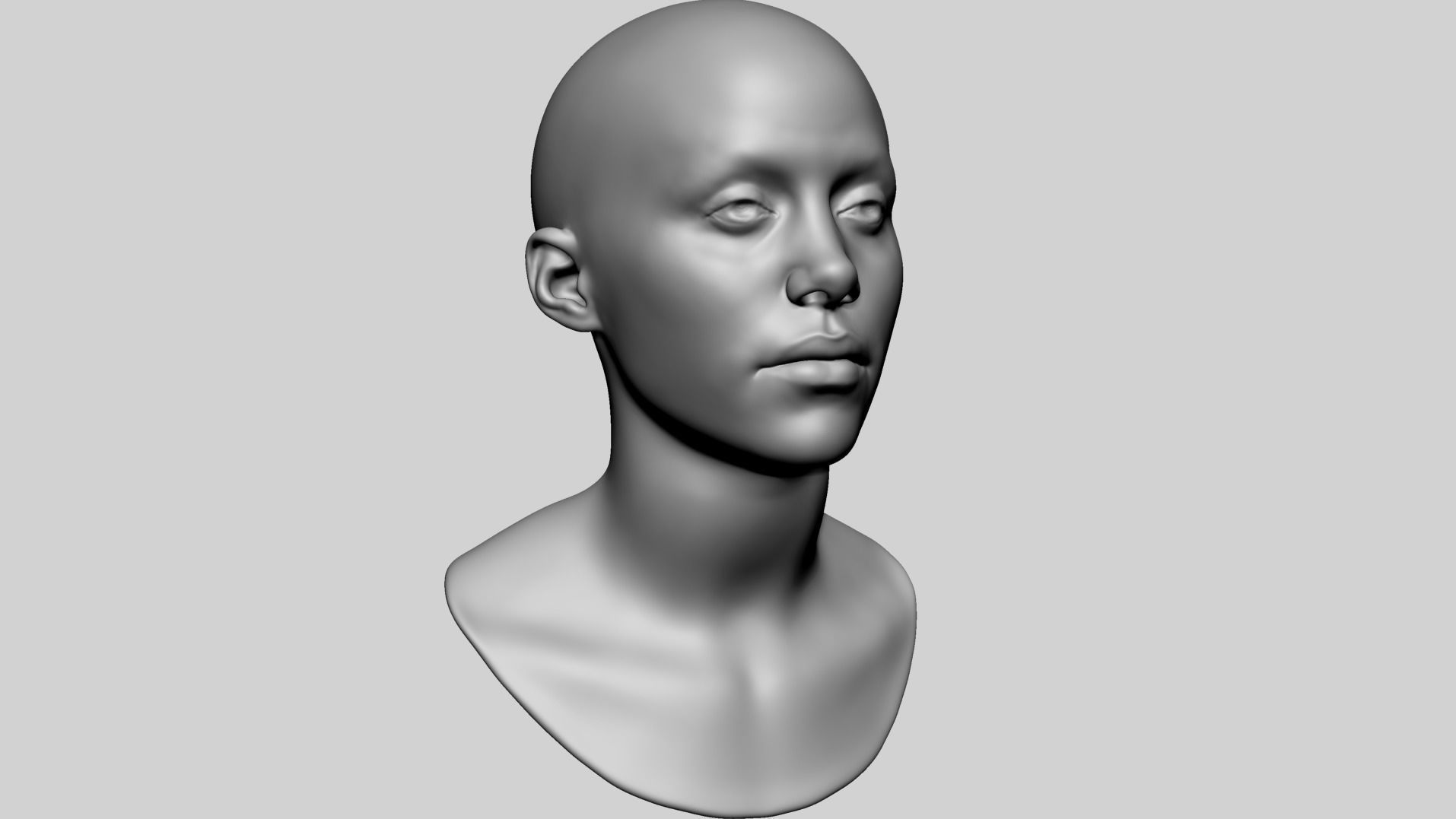 Female Head Printable v2 3D print model_7