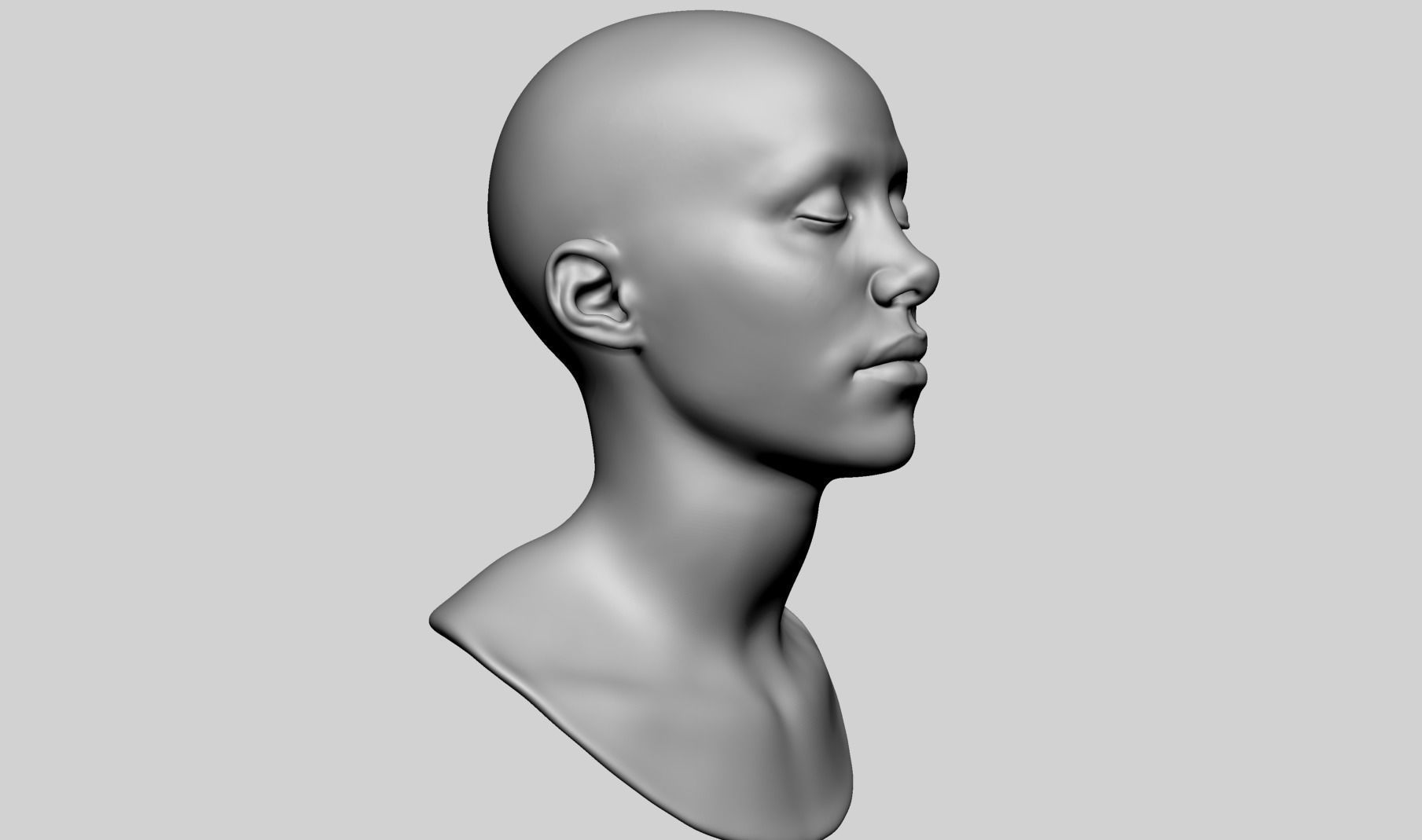 Female Head Printable v2 3D print model_3
