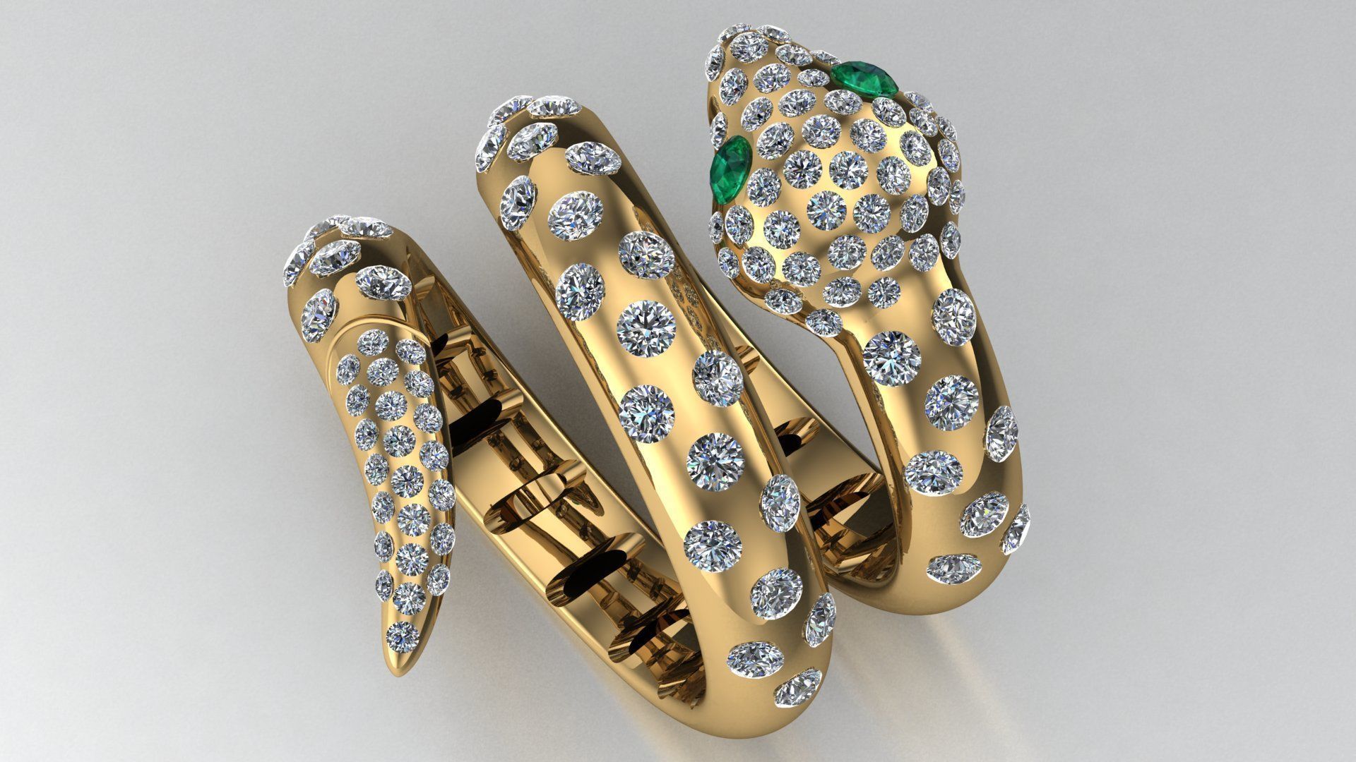 fashion snake ring 3D print model_1