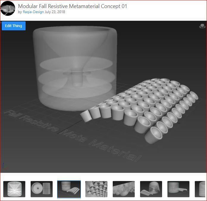Fall Resistive Meta Material - Modular 3D printable - Concept 3D model_15
