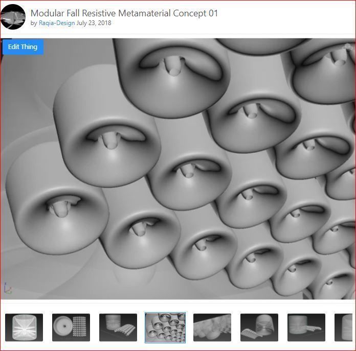 Fall Resistive Meta Material - Modular 3D printable - Concept 3D model_16