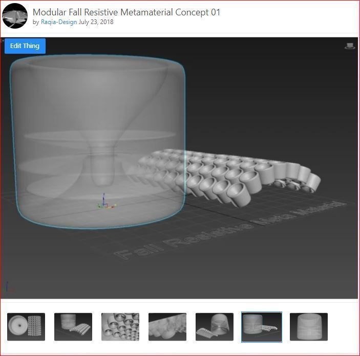 Fall Resistive Meta Material - Modular 3D printable - Concept 3D model_17