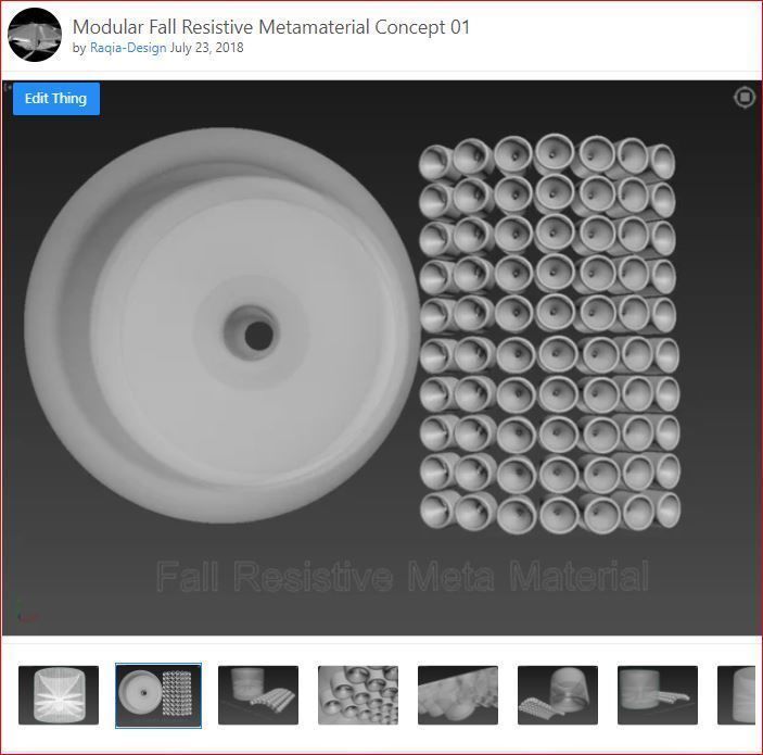 Fall Resistive Meta Material - Modular 3D printable - Concept 3D model_14