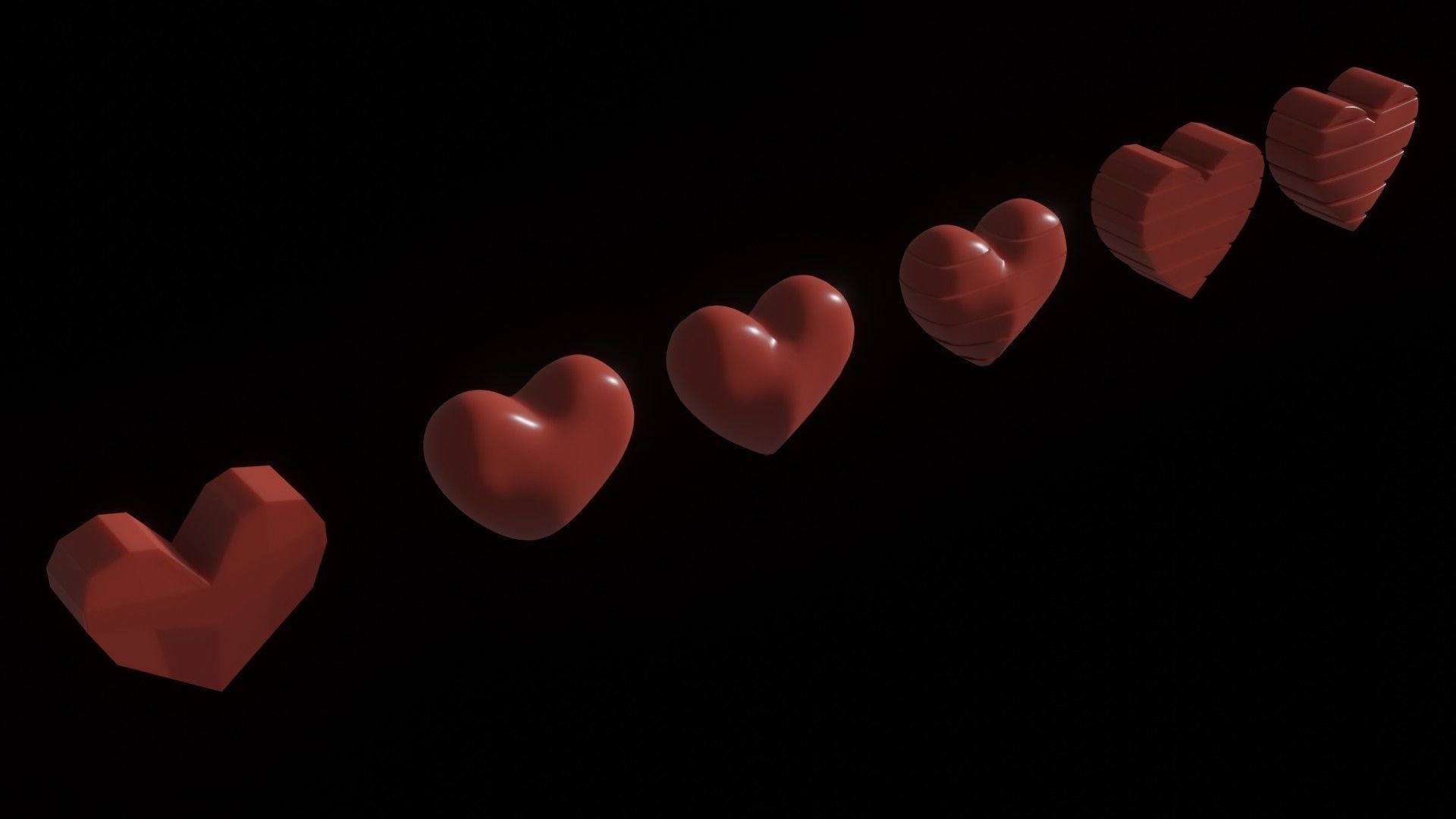 Advanced Heart Base Symbol set  Low-poly 3D model_3