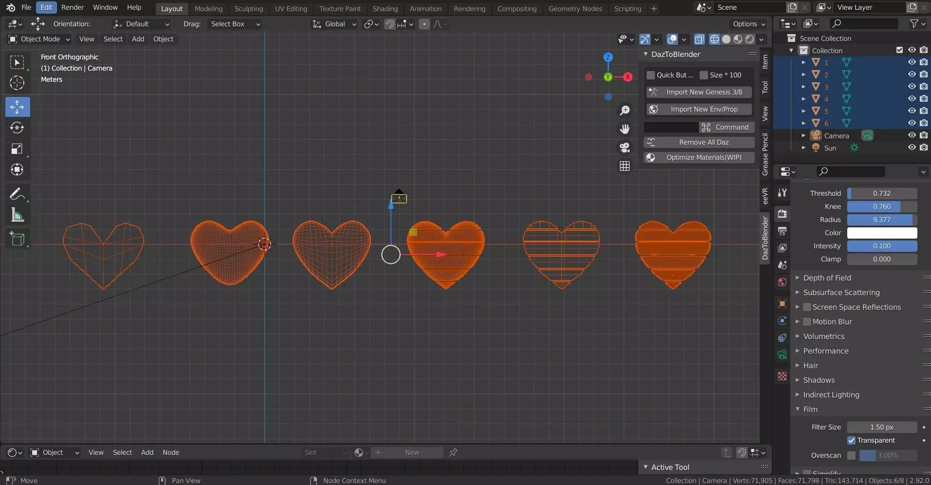 Advanced Heart Base Symbol set  Low-poly 3D model_0
