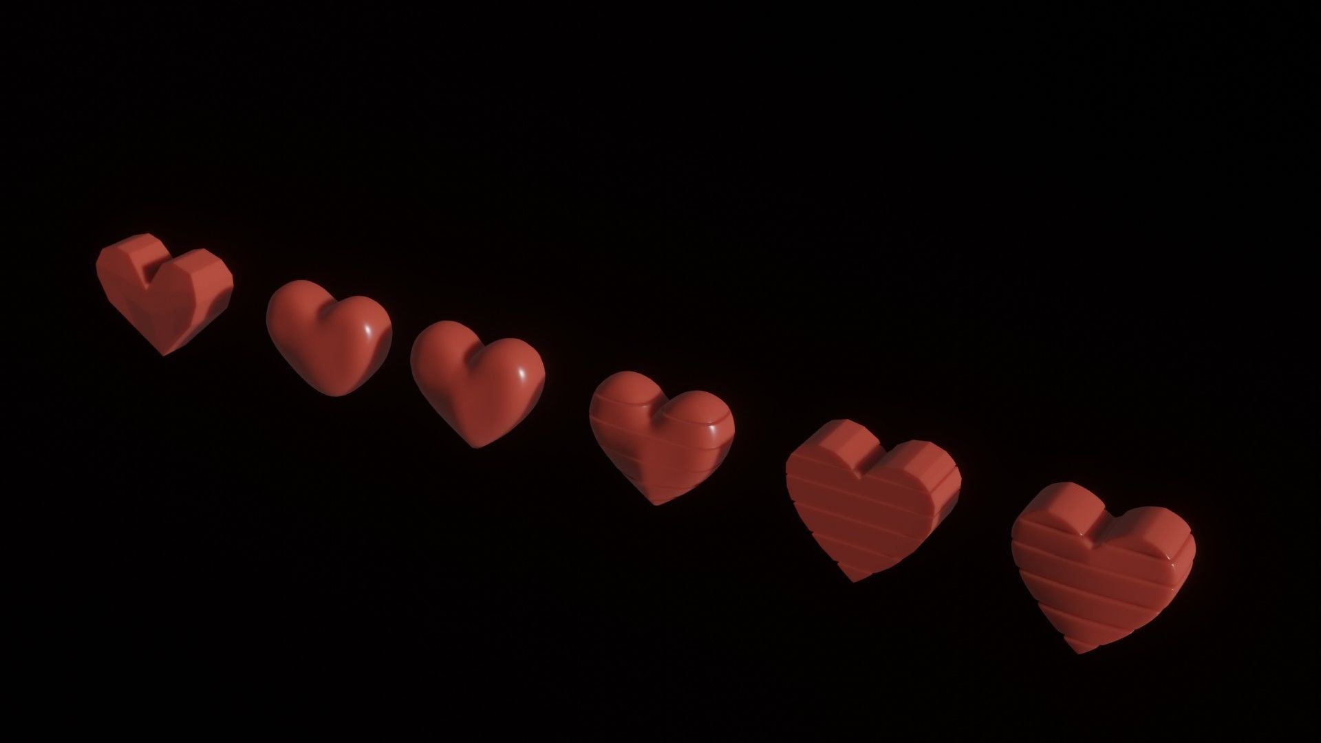 Advanced Heart Base Symbol set  Low-poly 3D model_7