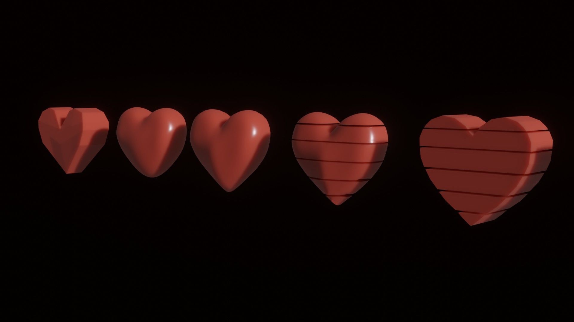 Advanced Heart Base Symbol set  Low-poly 3D model_10