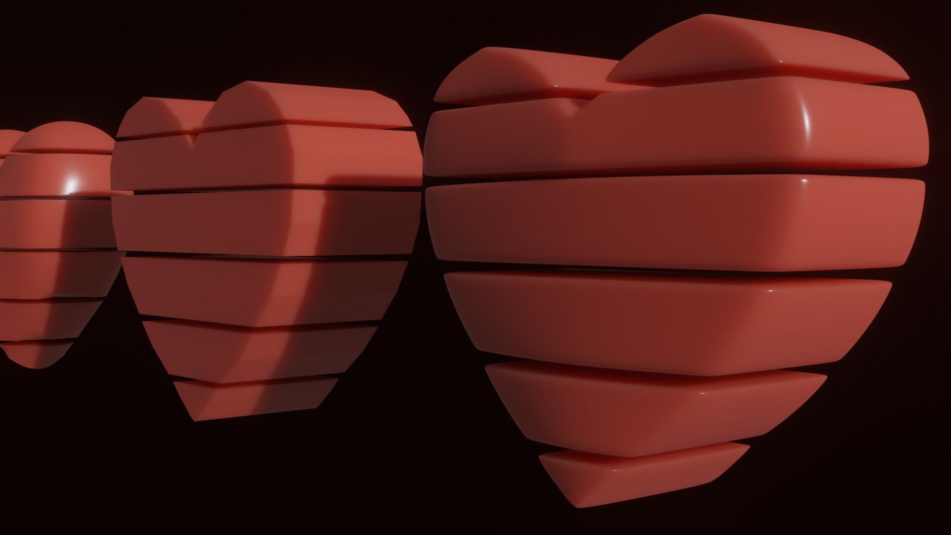 Advanced Heart Base Symbol set  Low-poly 3D model_4