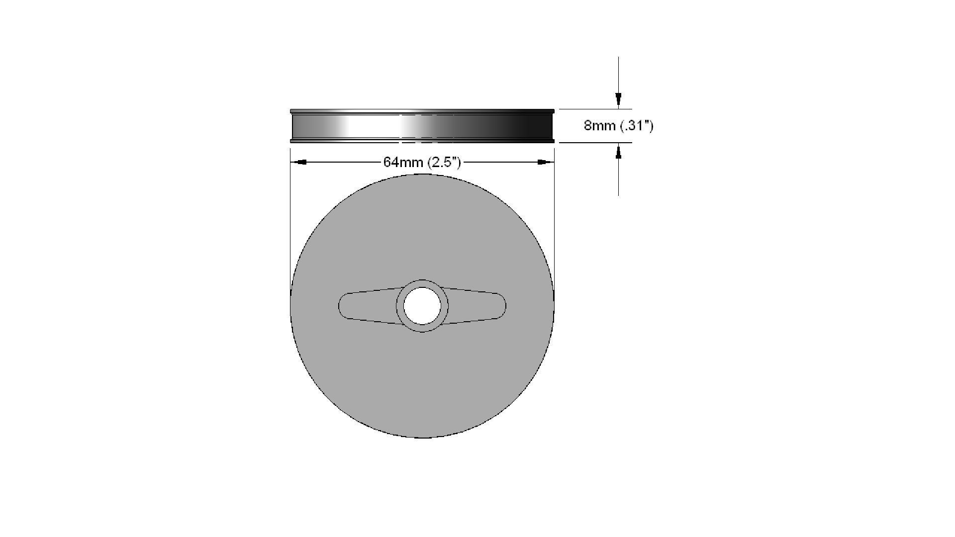 Servo Wheel Two Pole 3D print model_1