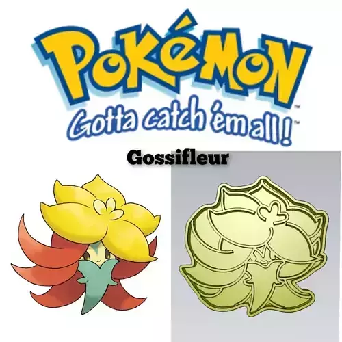 Pokemon Gossifleur Cookie Cutter Stamp Cake Decorating 3D model