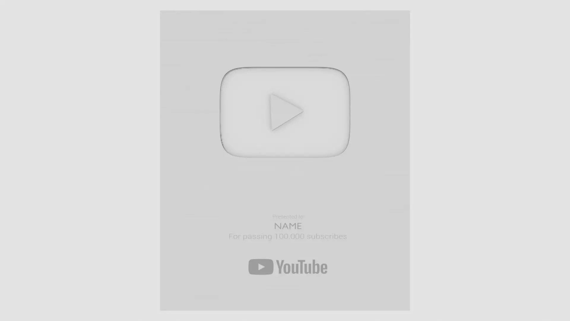 Silver Youtube Button - made in Blender Low-poly 3D model