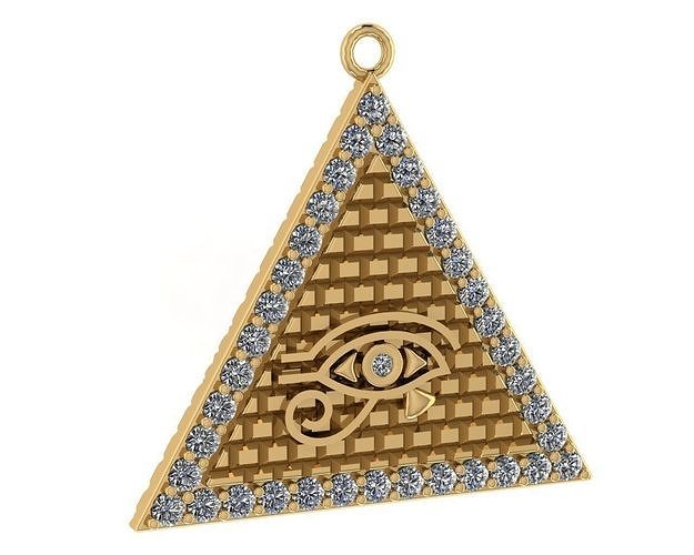 Diamond Eye of Horus Pyramid Pendant 3D print model