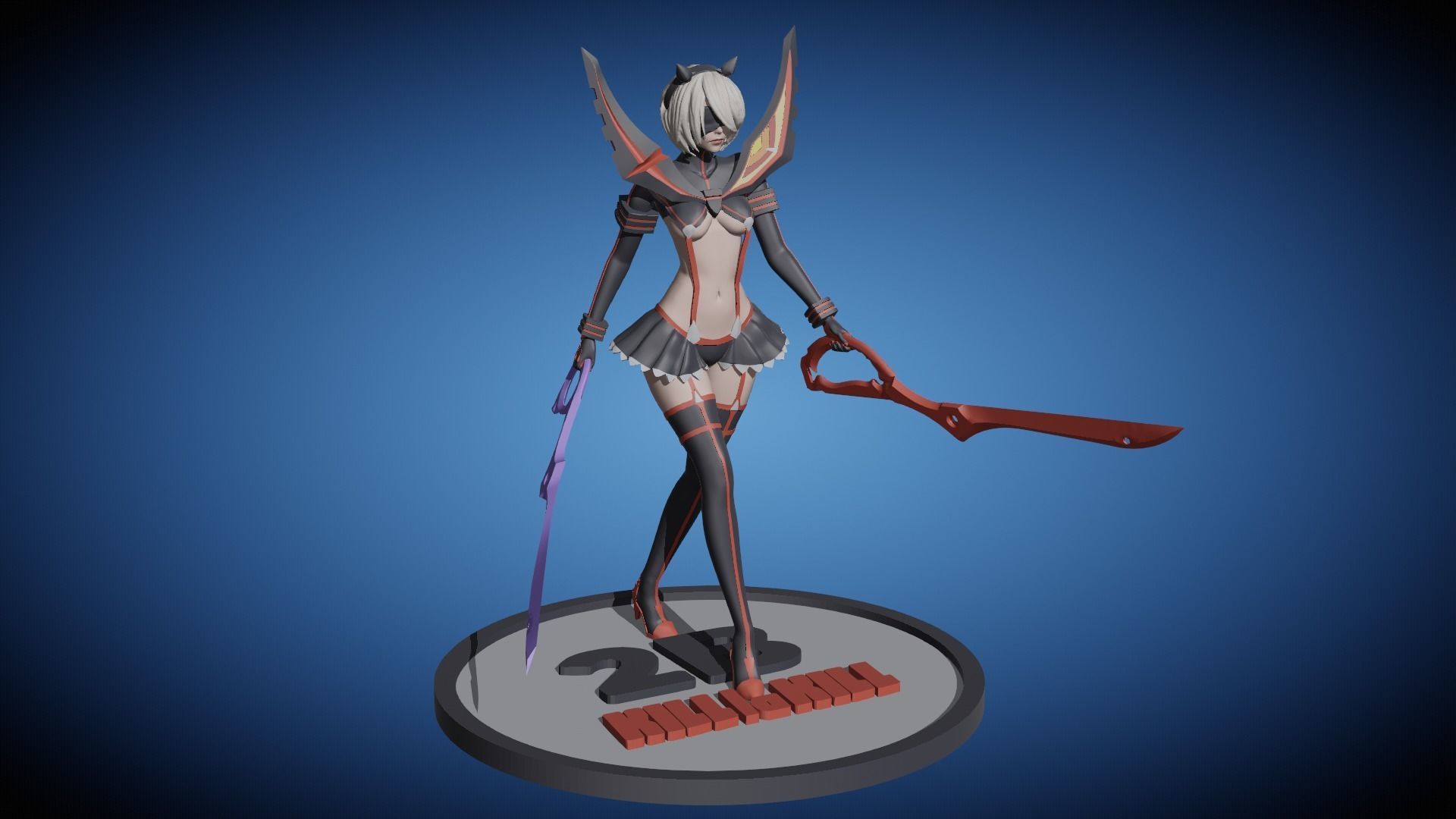 2B Cosplay Kill La Kill Fan Art Pose 1 3D print model_8