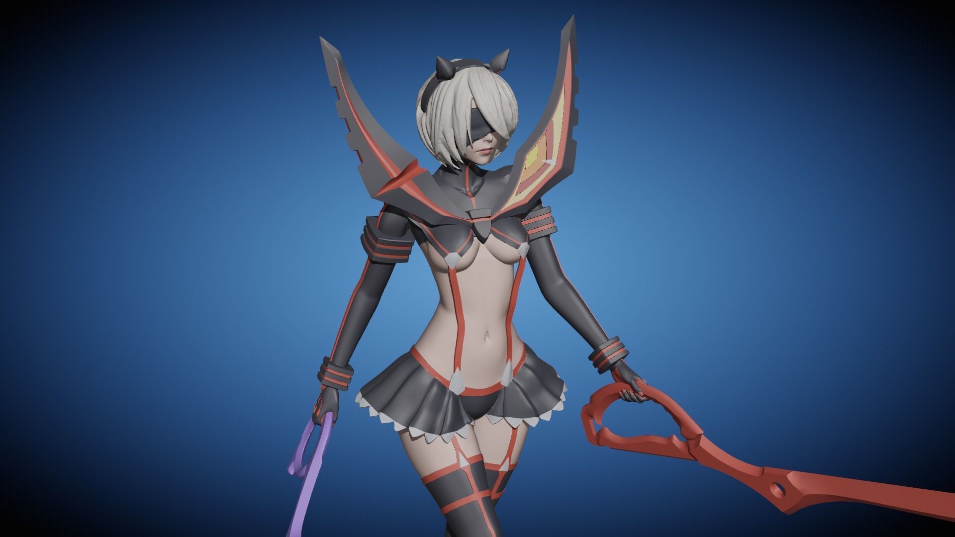 2B Cosplay Kill La Kill Fan Art Pose 1 3D print model_16
