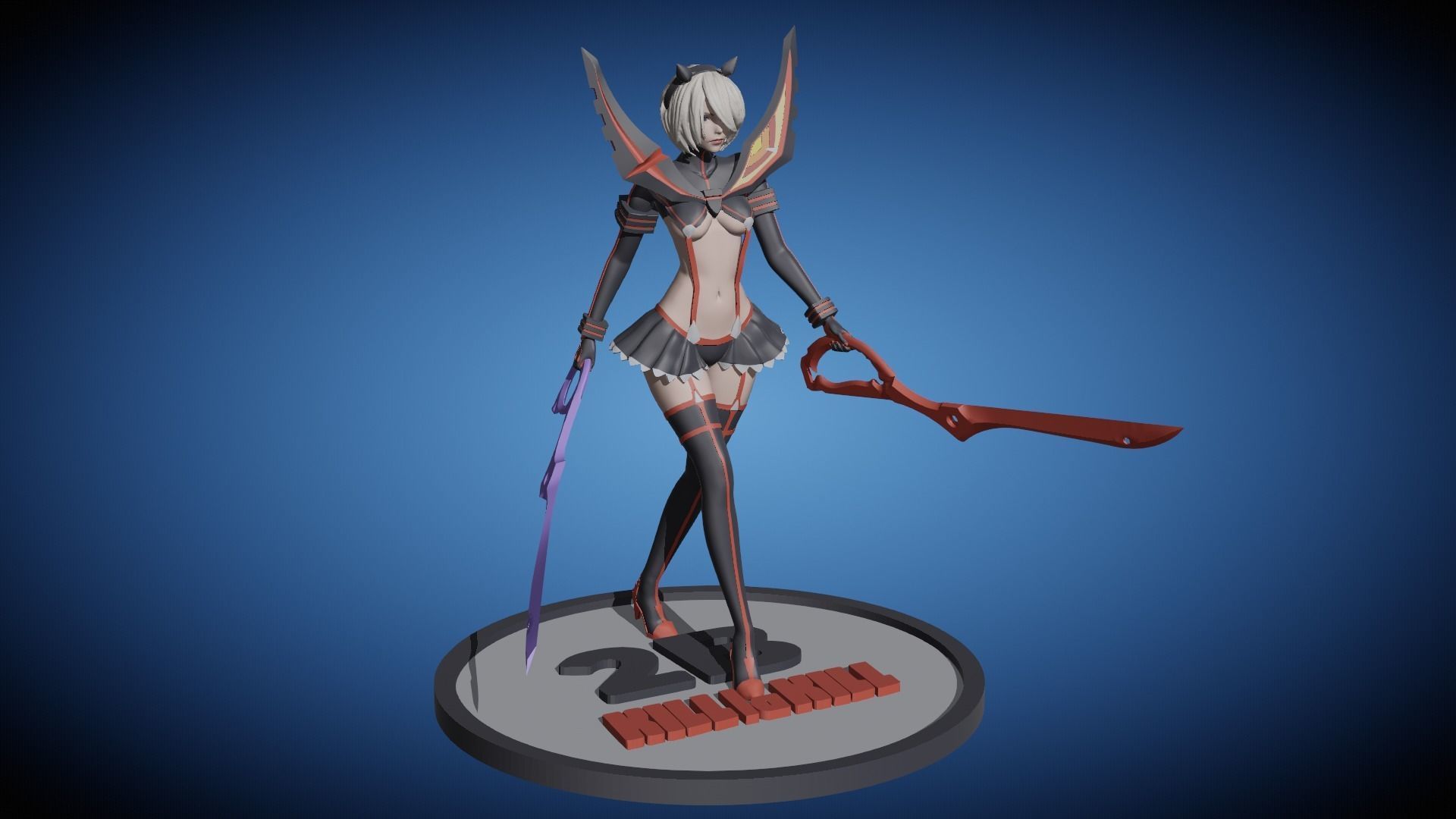 2B Cosplay Kill La Kill Fan Art Pose 1 3D print model_7