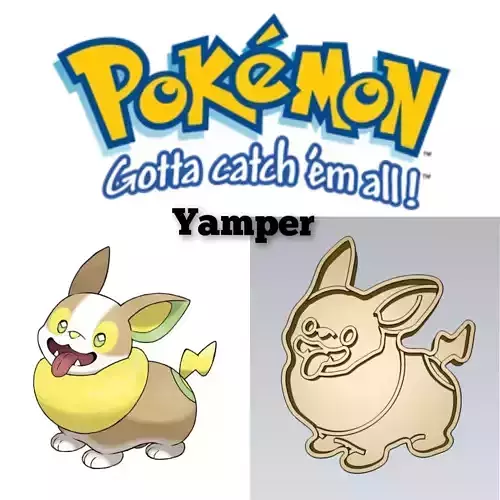Pokemon Yamper Cookie Cutter Stamp Cake Decorating 3D model