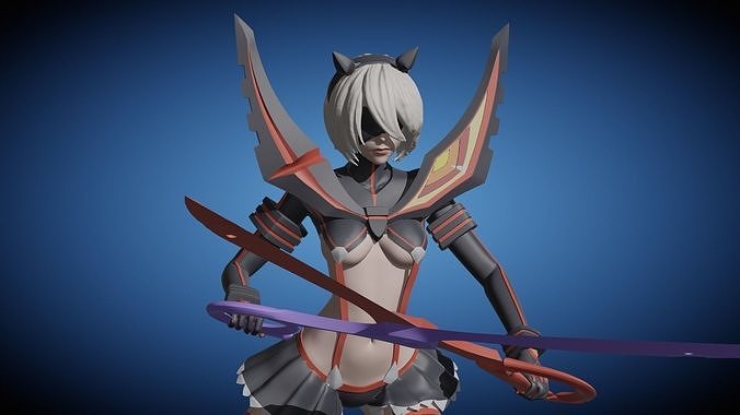 2B Cosplay Kill La Kill Fan Art Pose 2 3D print model