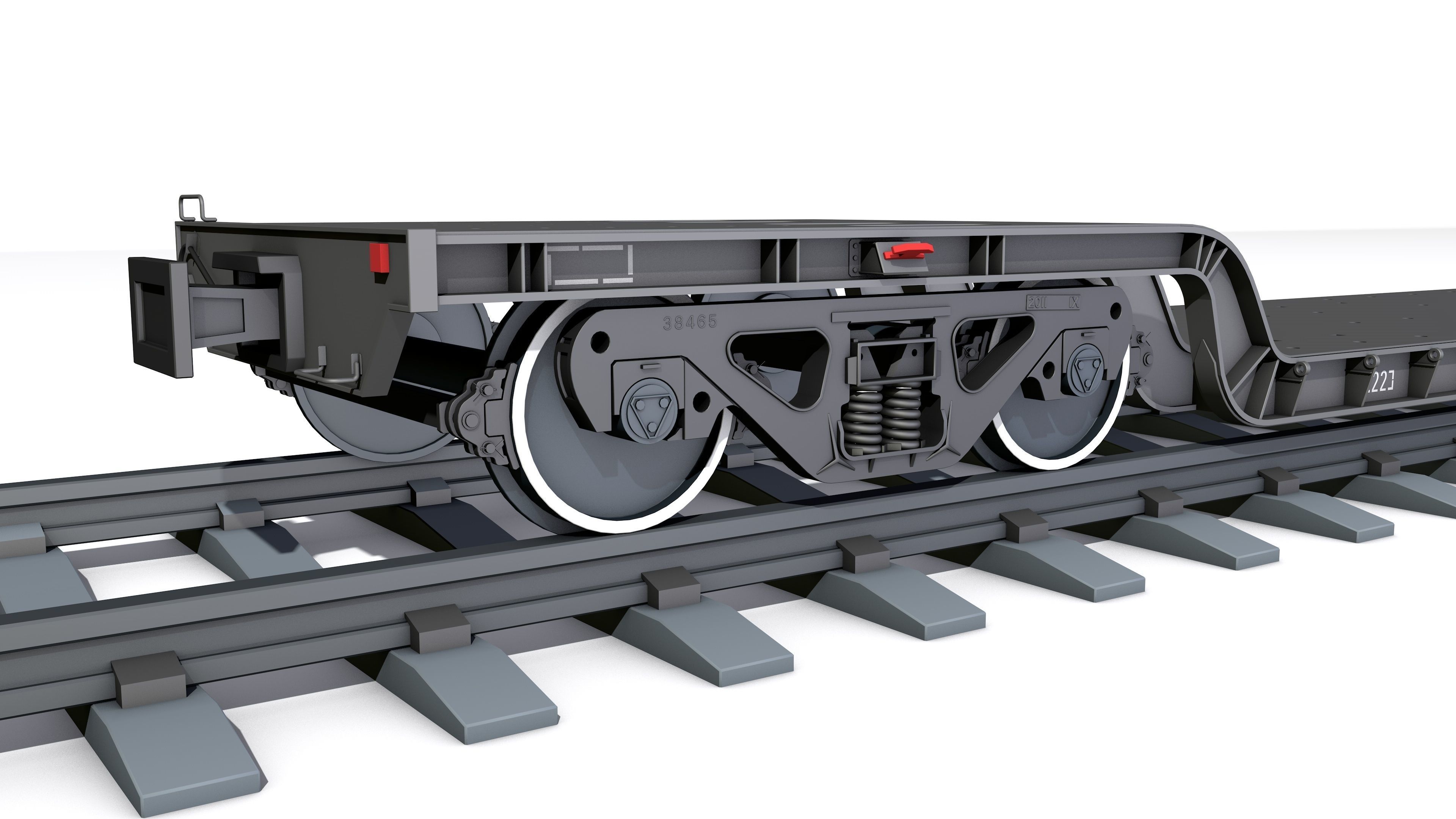 wagon big platform 3D model_4