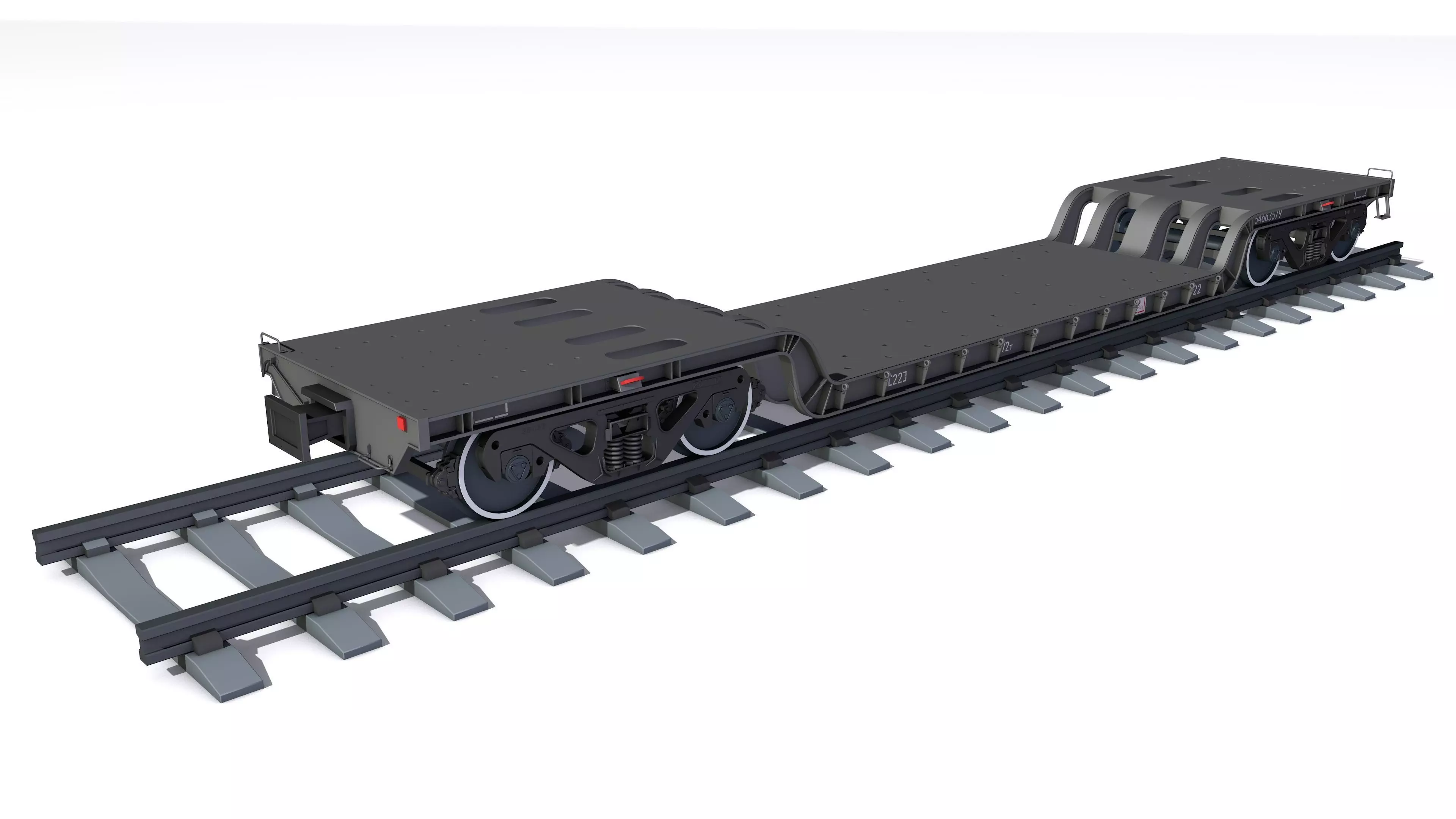 wagon big platform 3D model_0