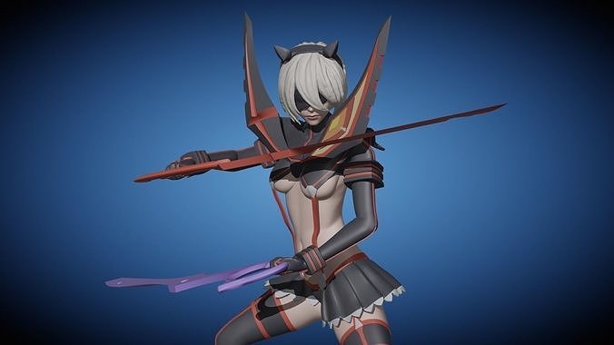 2B Cosplay Kill La Kill Fan Art Pose 3 3D print model