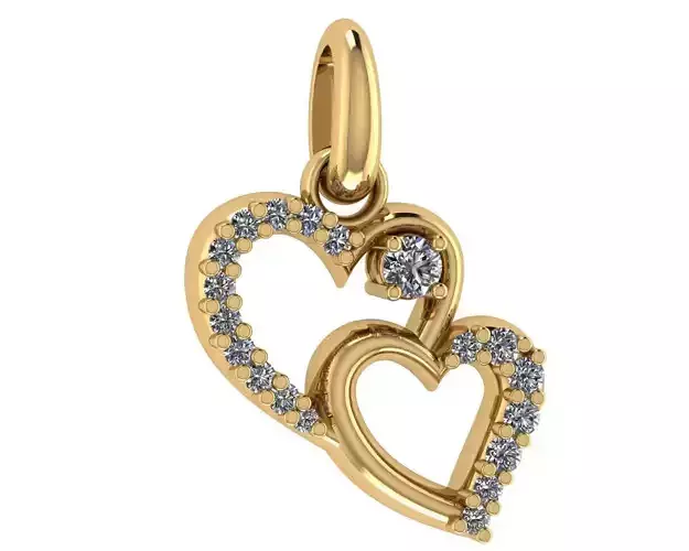 Double Diamond Heart Pendant