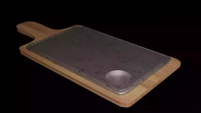 steak board wood and iron with textures 