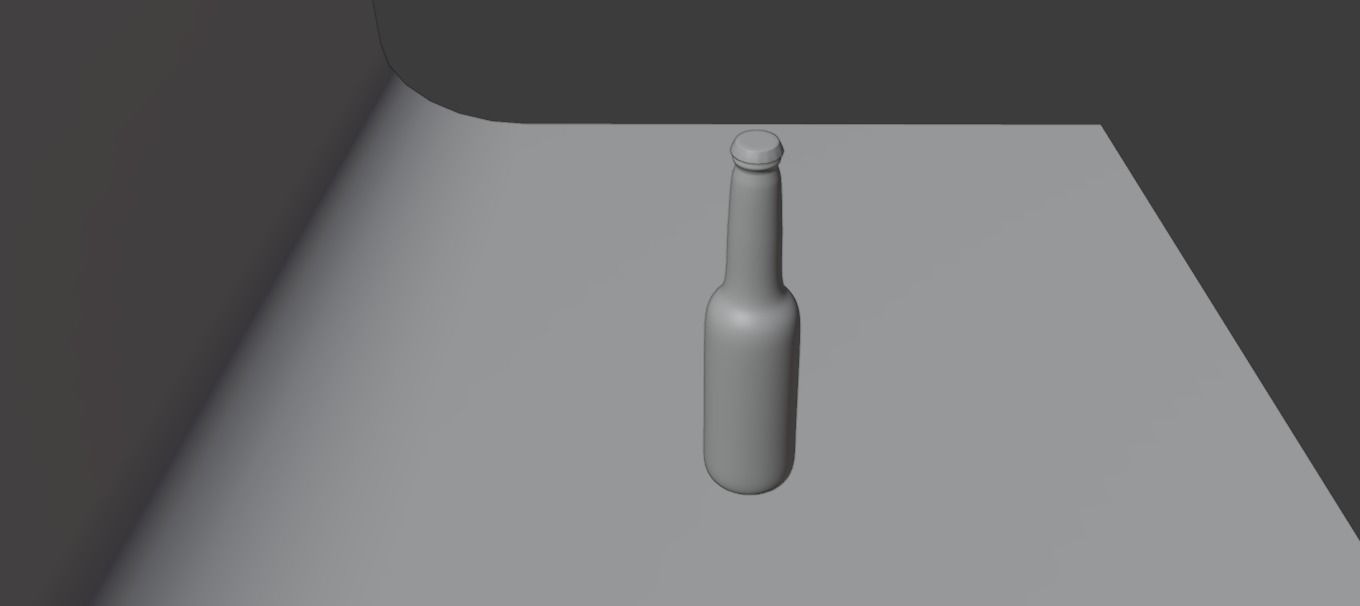Beer Bottle Low-poly 3D model_7