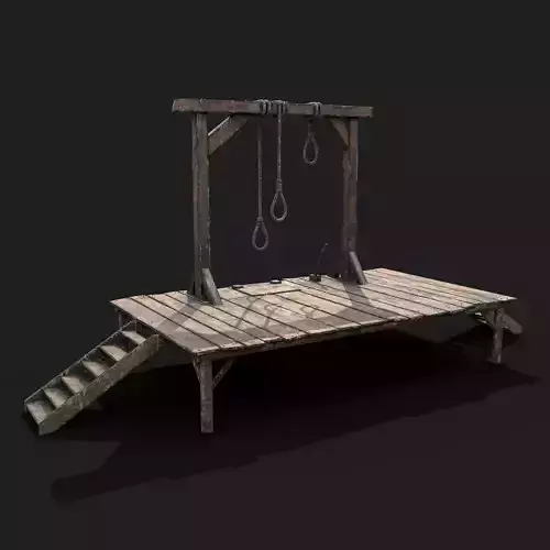 Medieval Gallows Low-poly 3D model