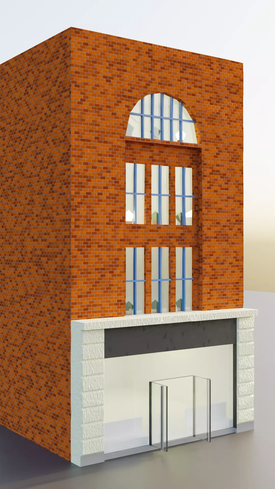 19th century house Low-poly 3D model_0