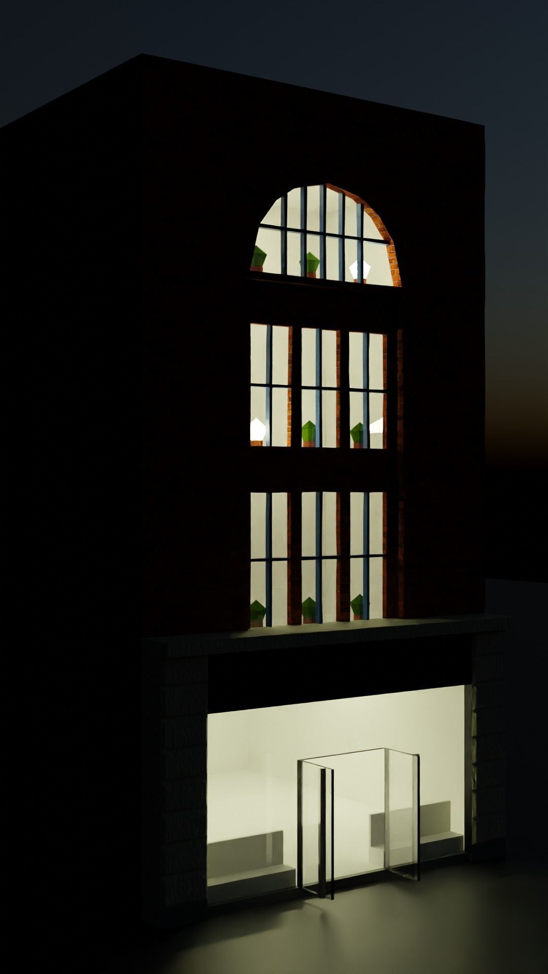 19th century house Low-poly 3D model_1