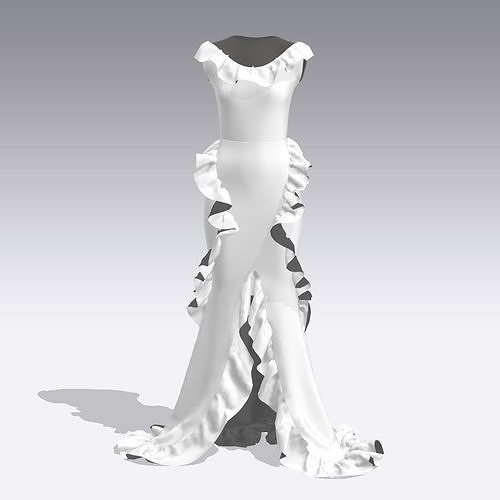 DRESS DRESS with ruffles 3D model | CGTrader