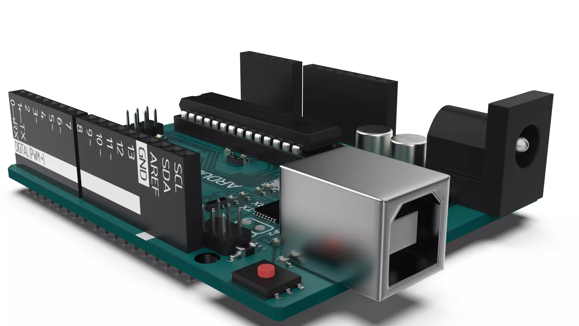 arduino uno Low-poly 3D model_0