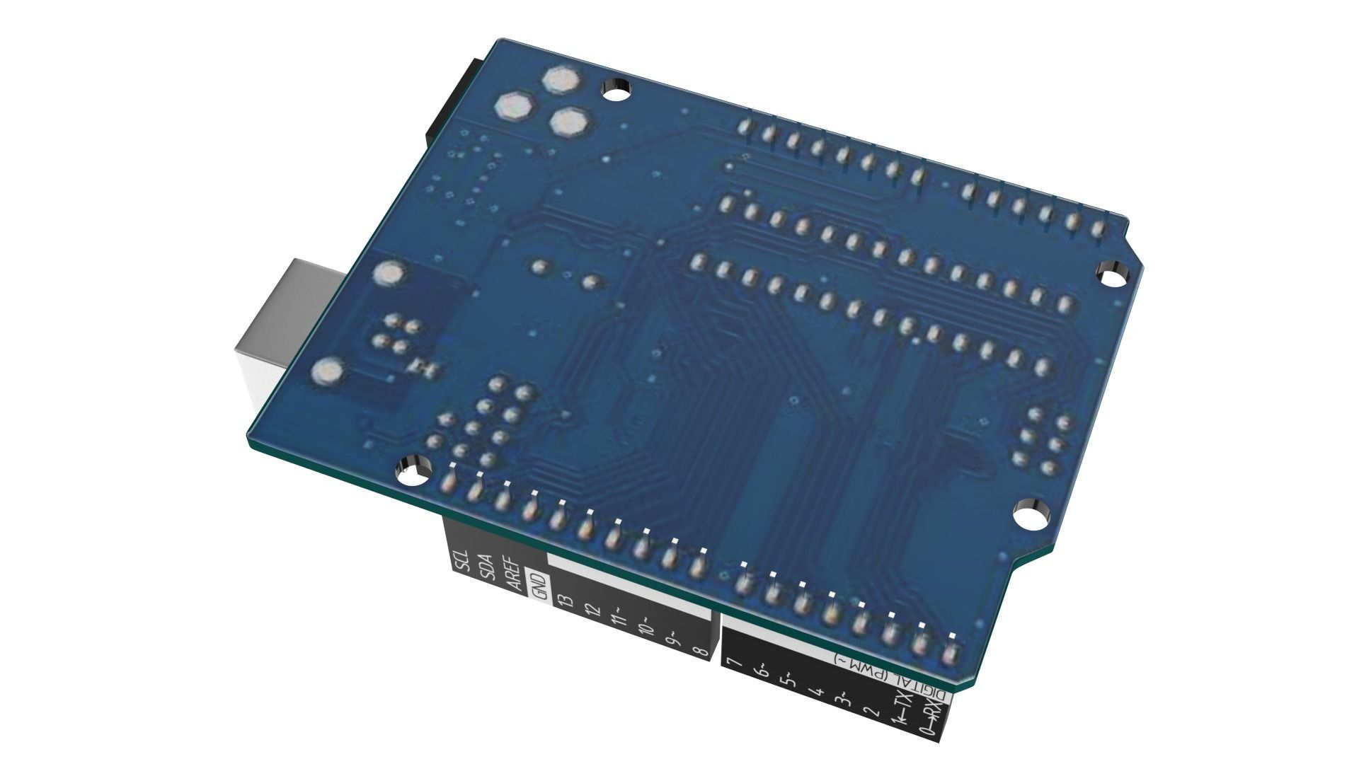 arduino uno Low-poly 3D model_4