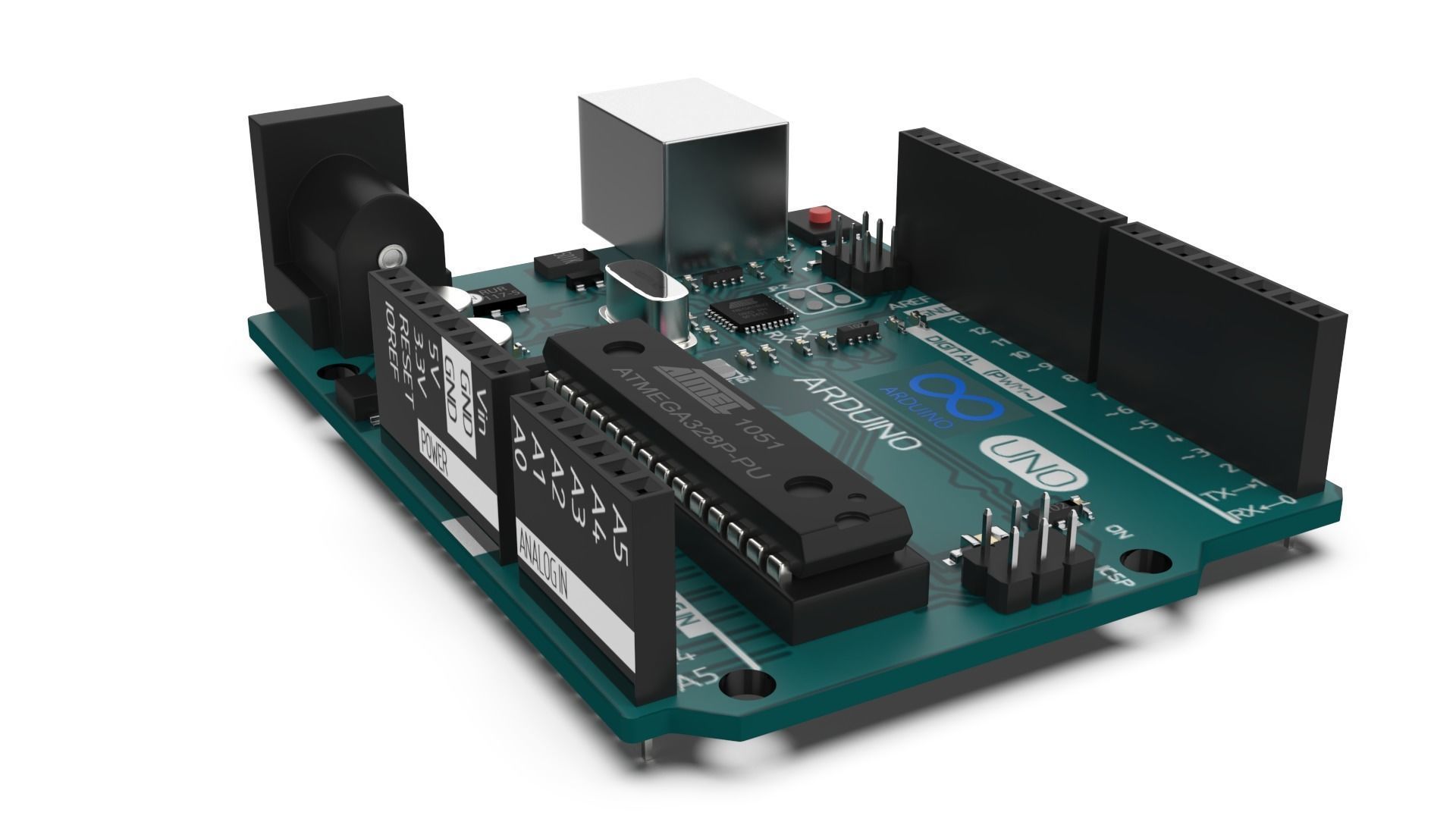 arduino uno Low-poly 3D model_1