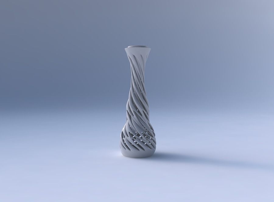 Vase narrow spherical bottom with soft intertwining lines ver... 3D print model_4